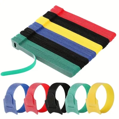 50 pack premium assorted color fastening cable ties, reusable 6 inch, microfiber cloth straps (copy)